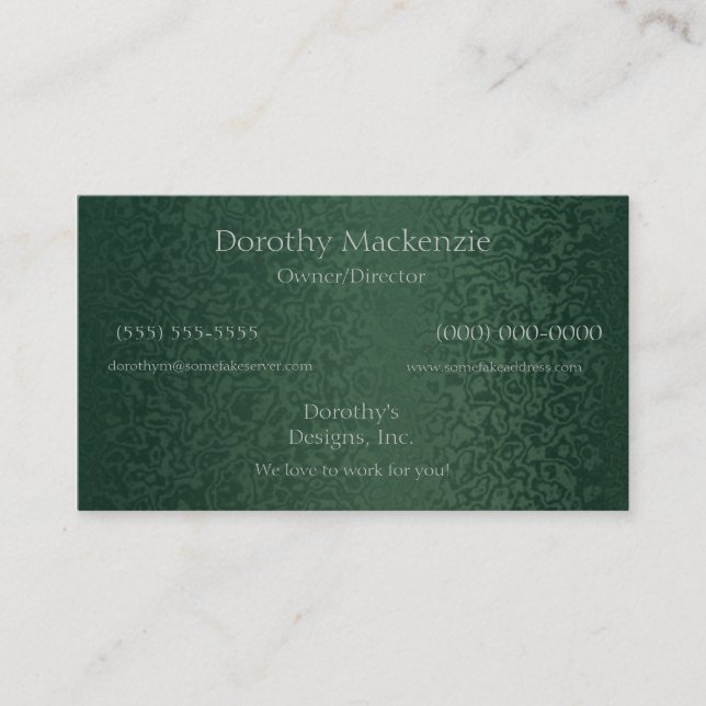 Rich Emerald Green Business Card (Front)
