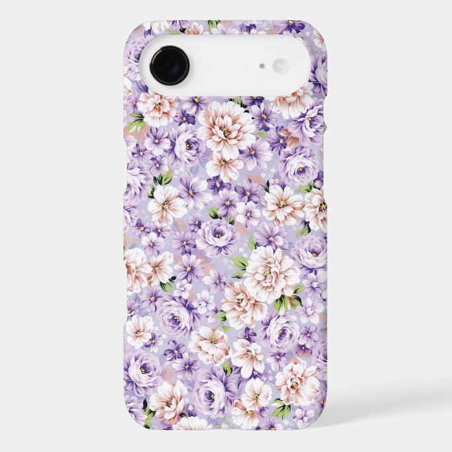 Rich floral pattern with purple and pink flowers Case-Mate iPhone case (Back)