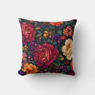 Rich Floral Print for Gift Classic Elegant Vibrant Cushion