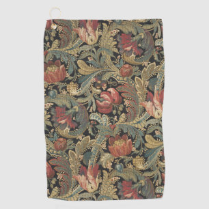 Rich Floral Tapestry Brocade Antique Classic Golf Towel