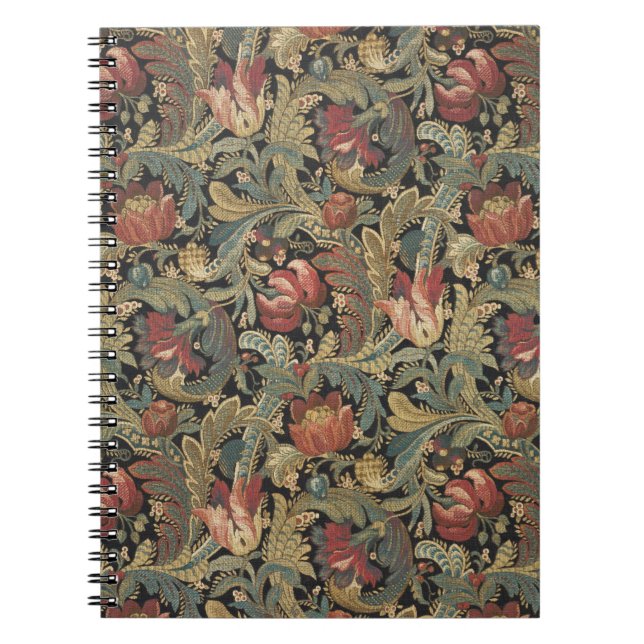 Rich Floral Tapestry Brocade Antique Classic Notebook (Front)