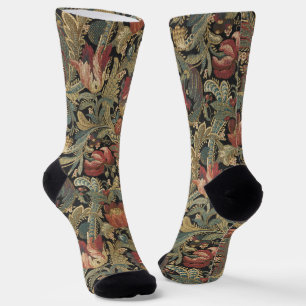 Rich Floral Tapestry Brocade Antique Classic Socks