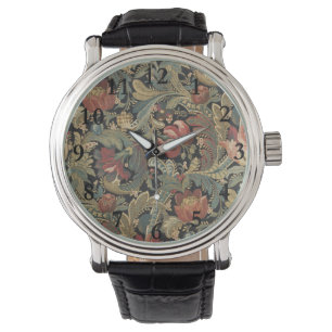 Rich Floral Tapestry Brocade Antique Classic Watch