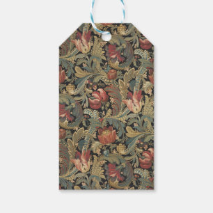 Rich Floral Tapestry Brocade Antique Victorian Gift Tags