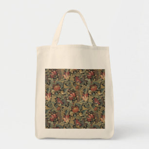 Rich Floral Tapestry Brocade Antique Victorian Tote Bag