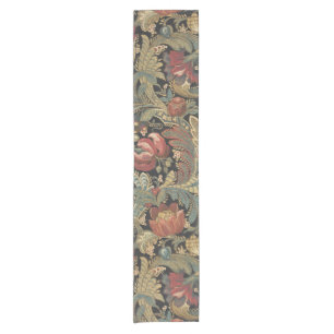Rich Floral Tapestry Brocade Damask Short Table Runner