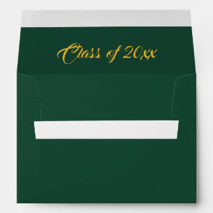 Rich Forest Green & Gold Typography Graduation  Envelope
