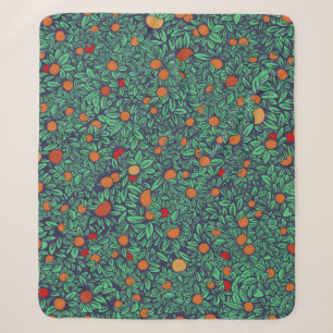 Rich fruit garden trees crown - vintage seamless p sherpa blanket
