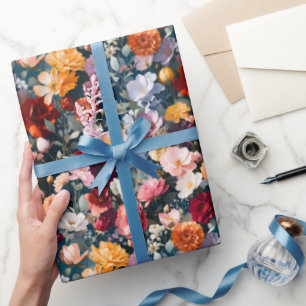 Rich Garden Bouquet — Editorial Color Layering Wrapping Paper
