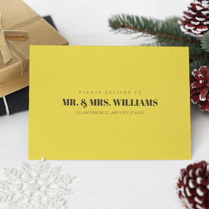 Rich Golden in Black Wedding Theme Envelope