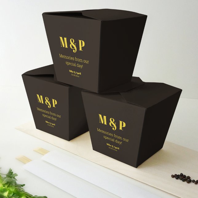 Rich Golden in Black Wedding Theme Favour Box (Customize your wedding return gifts in such a way that matches your theme.)