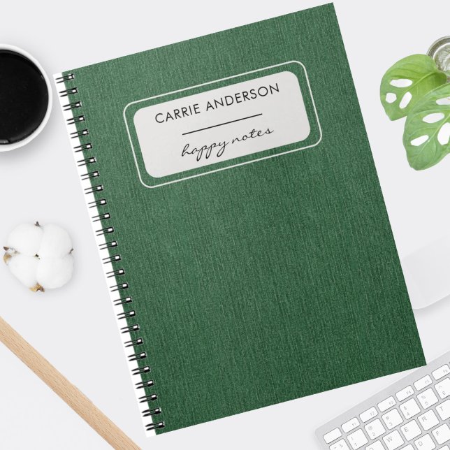 Rich Green Denim Texture Fabric Print Notebook (Creator Uploaded)