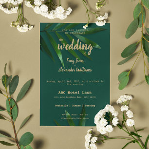 Rich Green Golden Theme Invitation