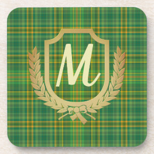 Rich Green Tartan (Plaid) Custom Coaster