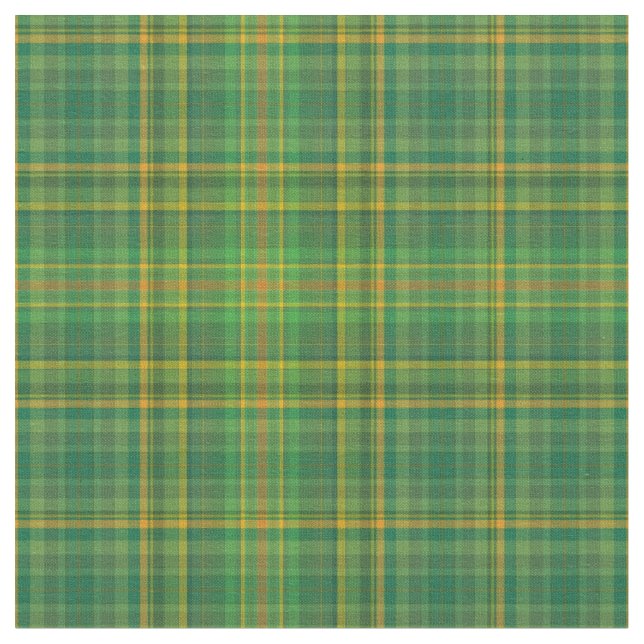 Rich Green Tartan (Plaid) Custom Fabric (Close Up)