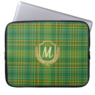 Rich Green Tartan (Plaid) Custom Laptop Sleeve