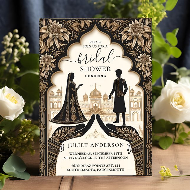 Rich Hindi Henna Mehndi Indian Style Bridal Shower Invitation (Creator Uploaded)