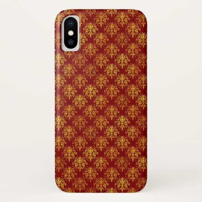 Rich Holiday Damask Case-Mate iPhone Case (Back)