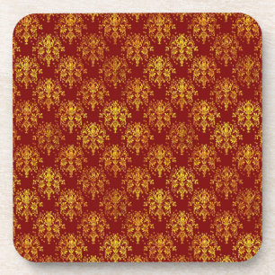 Rich Holiday Damask Coaster