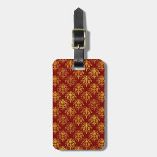Rich Holiday Damask Luggage Tag