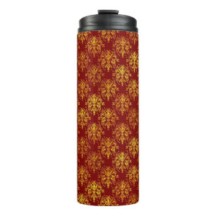 Rich Holiday Damask Thermal Tumbler