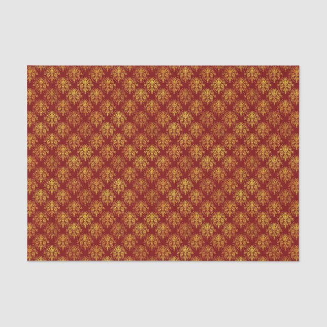 Rich Holiday Damask Tissue Paper (Front)