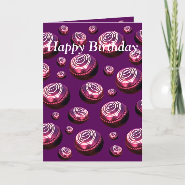 Rich Hues: Burgundy Lawn Bowls Pattern in Oils Card (Front)