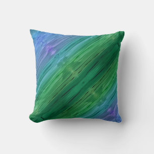 Rich indigo, deep green, and amethyst cushion