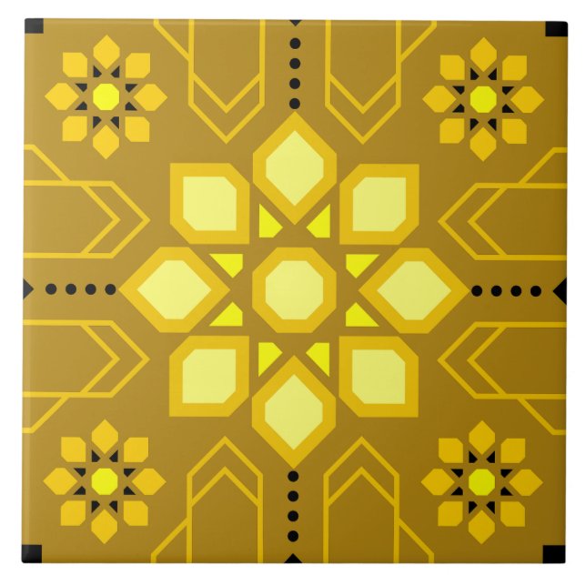 Rich Islamic Mosaic Style Ornament Ceramic Tile (Front)