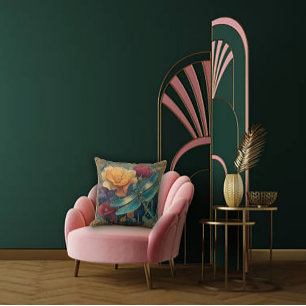 Rich Jewel Toned Florals and a Winged Dragonfly Cushion
