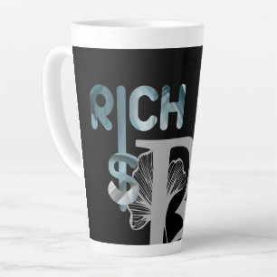 RICH Latte Mug Abstract Interior Decor Blue Ocean