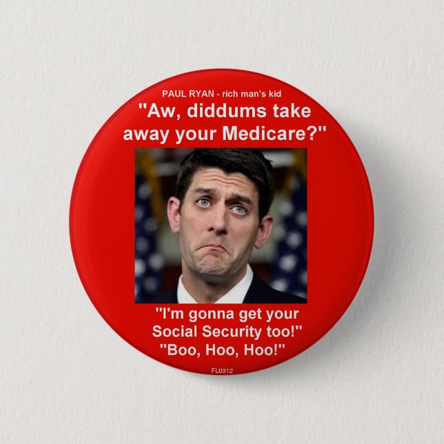 RICH MAN'S KID - Button (Front)