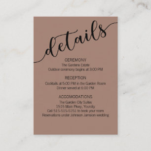 Rich Mocha Black Love Script Details  Enclosure Card