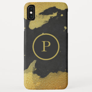 *~* Rich Monogram Gold & Black Chalkboard iPhone XS Max Case