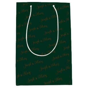 Rich Nature Inspired Pine Green & Walnut Wedding Medium Gift Bag