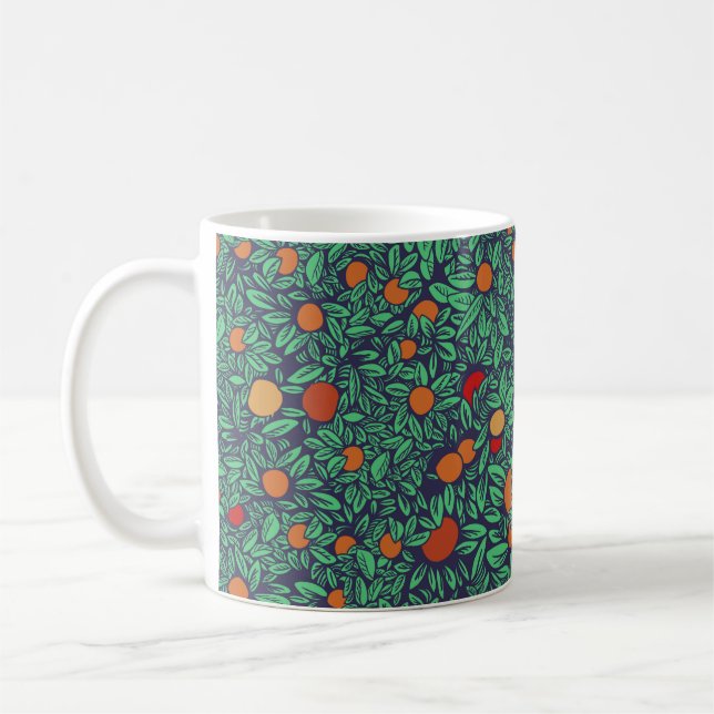 Rich Orchard: Vintage Tree Pattern. Coffee Mug (Left)