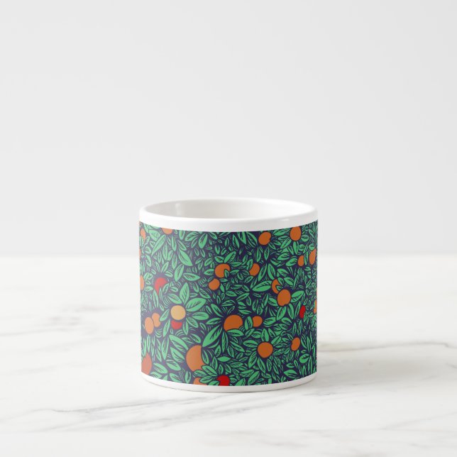 Rich Orchard: Vintage Tree Pattern. Espresso Cup (Front)