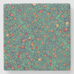 Rich Orchard: Vintage Tree Pattern. Stone Coaster