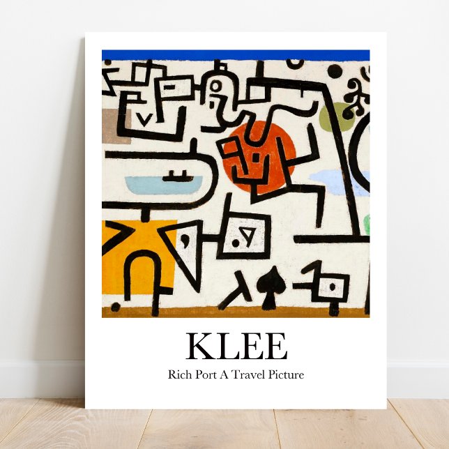 Rich Port A Travel Picture by Paul Klee Poster (Unleash Your Wanderlust: Klee's "Rich Port." Bold, Abstract Paradise! Museum-quality poster)