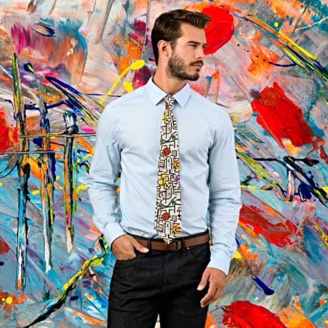 Rich Port Neck Tie Featuring Paul Klee Masterpiece (Creator Uploaded)
