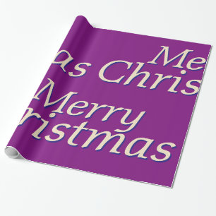 Rich Purple Merry Christmas Wrapping Paper
