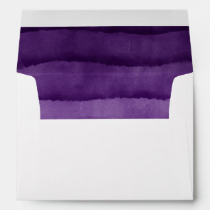 Rich Purple Watercolor Wedding Envelope