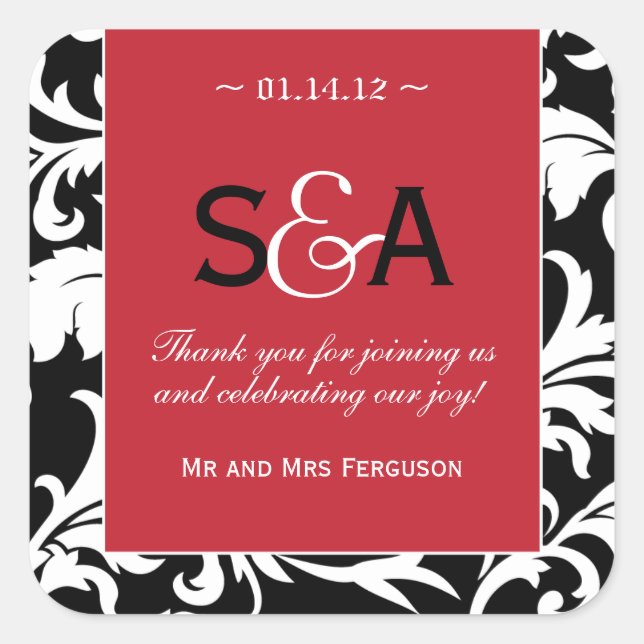 Rich Red Candle - Favour Stickers (Front)