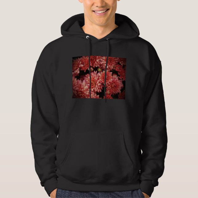 Rich Red Chrysanthemums Hoodie (Front)