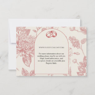 Rich Red French Floral Toile Floral Enclosure Card