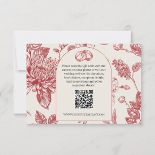 Rich Red French Floral Toile Floral Enclosure Card