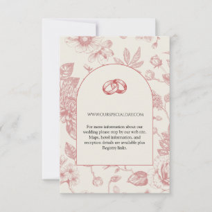 Rich Red French Floral Toile Floral Enclosure Card