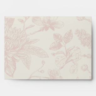 Rich Red French Floral Toile Floral Envelope
