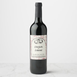 Rich Red French Floral Toile Floral  Wine Label