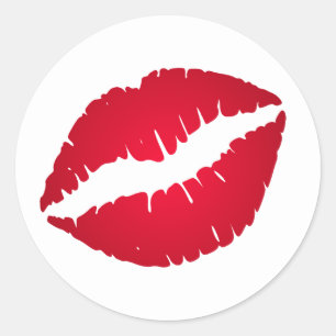 Rich Red Lipstick Classic Round Sticker
